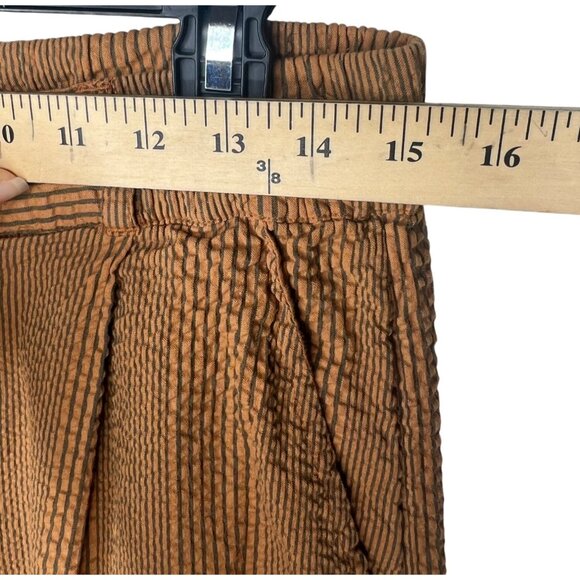 Free People Womens Star Of Wonder Striped Brown Wide-Leg Pants Medium - Picture 4 of 15